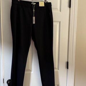 Max Studio Black Patterned Slim Leg  Pants Size XL NWT